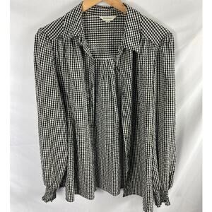 Max Studio Gingham Button Down Shirt Size Large